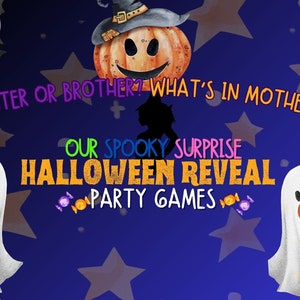 Spooky Surprise Halloween Gender Reveal Games Cards