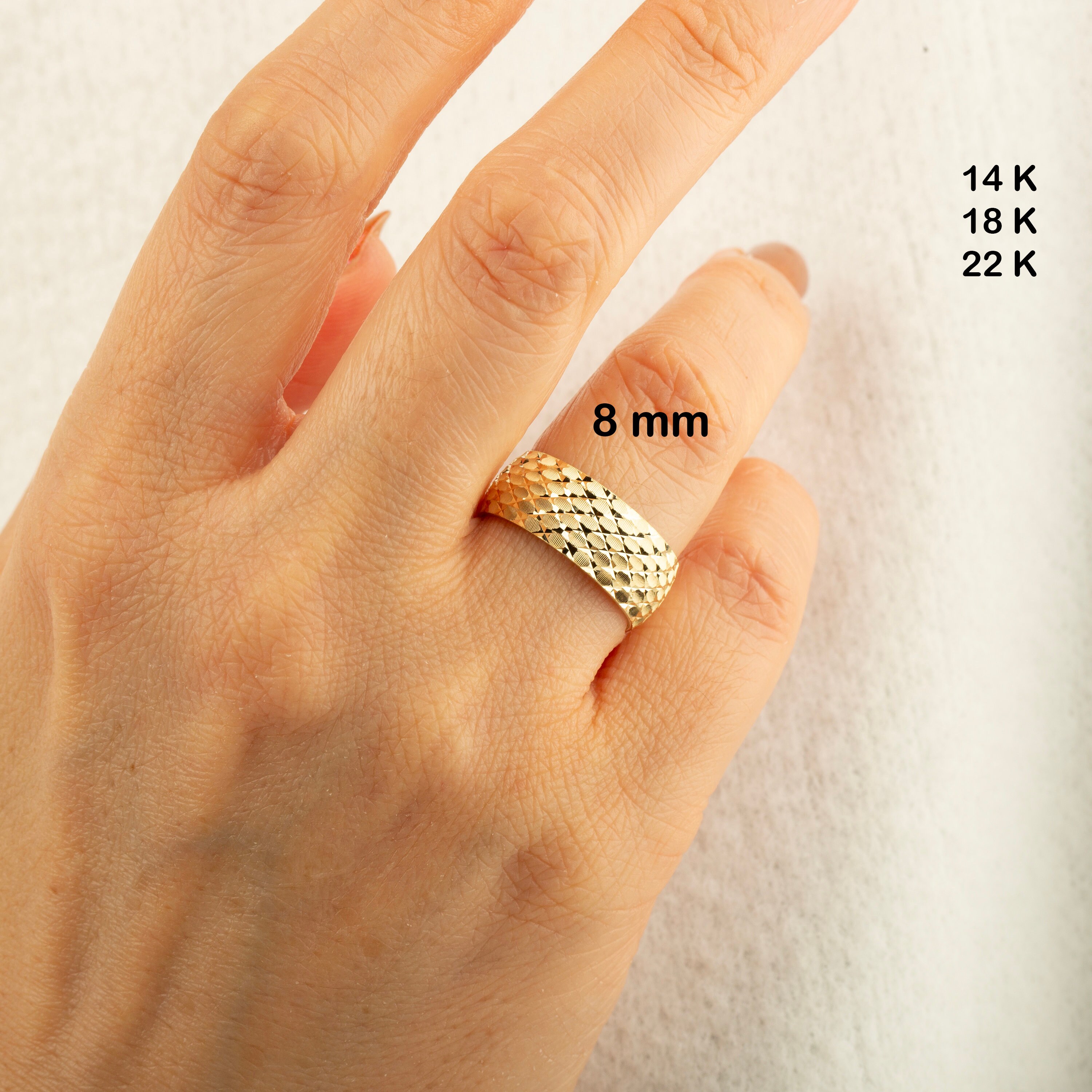 22K Solid Gold Wedding Band - 22k Gold Hammered Wedding Band 22K Solid Gold Wedding Band - 22k Gold Hammered Wedding Band