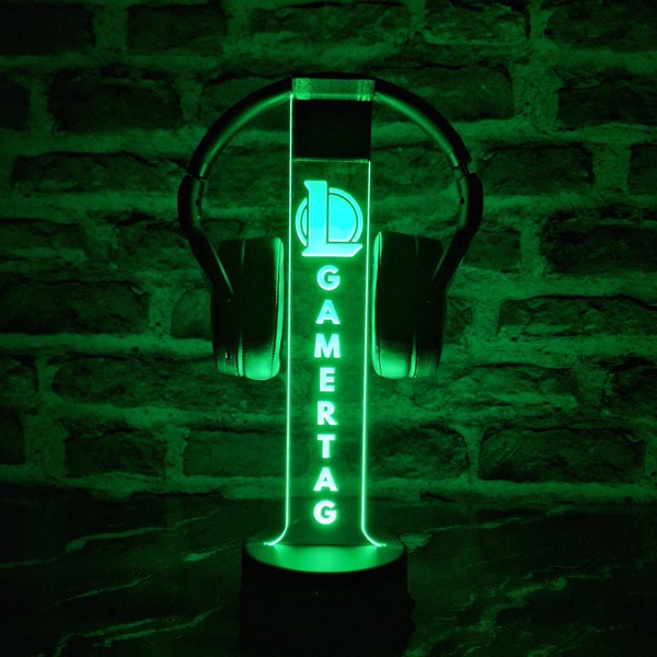 League of Legends Headphone Holder Stand | Personalized Gaming Decor | Headset Accessories | Gaming Gift | Led Night Light | Gamer Ornament