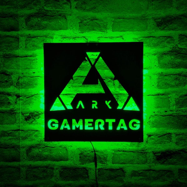 Ark Survival Evolved  Personalized Wall Art | Wooden Custom Led Sign | Ark Gift | Gamer Tag | Gamer Room Decor | Gamer Ornament