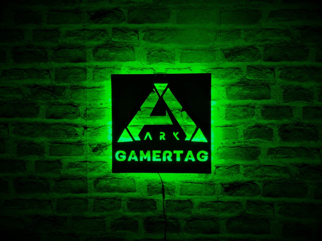 Ark Survival Evolved Personalized Wall Art Wooden Custom Led Sign Ark Gift Gamer Tag Gamer Room