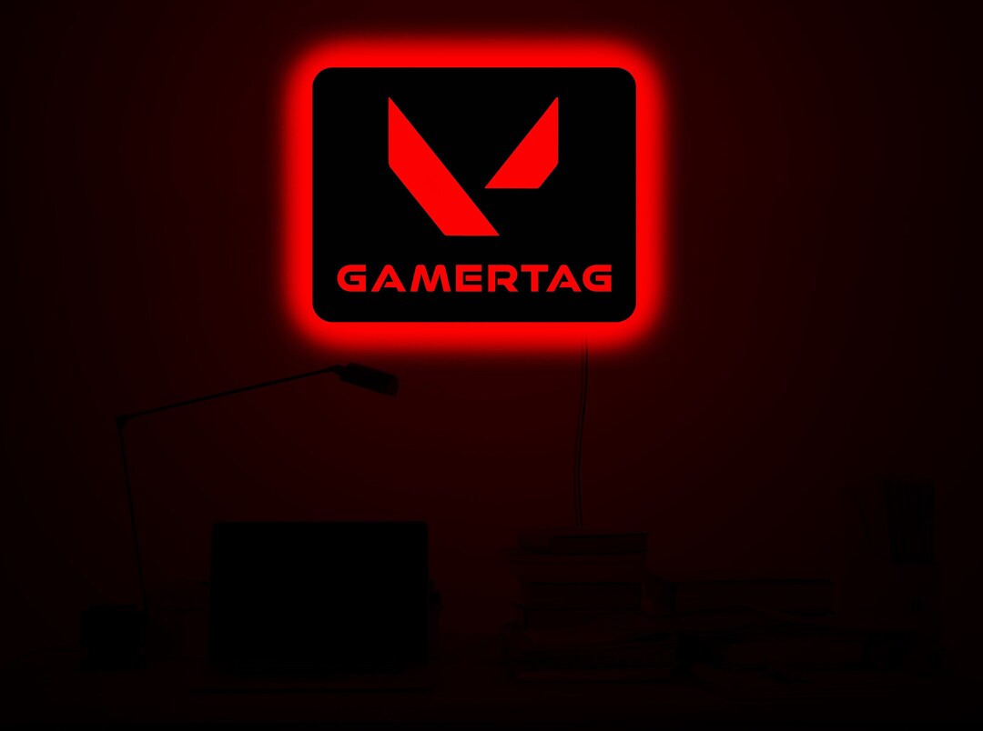 Valorant Personalized Wall Art Wood Custom Led Sign Decor Video Game Gift Gamer Tag Gamer