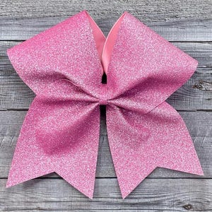 Competition Cheer Bow, Pink Glitter Cheer Bow, Silver Sparkly Cheer Bow, Glitter Cheer Bow, Rhinestone Center, You choose color!