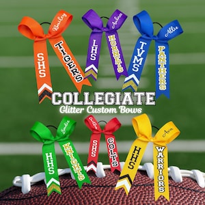 Collegiate Cheer Bow, Long Tail Cheer Bow, Skinny Cheer Bow, YOU Choose Colors