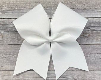 White Standard Grosgrain Cheer Bow, White Cheer Bow, Gameday Bow, Sideline Cheer Bow, Practice Bow, You choose color!