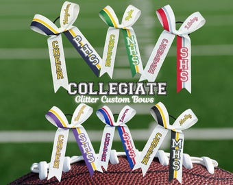 Collegiate Cheer Bow, Custom Cheer Bow, Long Tail Bow, Sublimated, Custom Team Bow, Gameday Bow, Sideline Bow, You choose colors