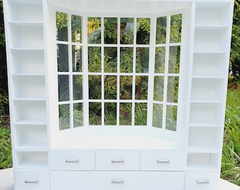 Muebles para muñecas BJD, Librería con ventana, Diorama para muñecas de 16', Muebles para muñecas a escala 1/4, Armario con estantes para casa de muñecas, roombox