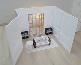 Roombox for dolls, 1/6 scale doll furniture