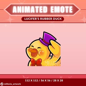 Cute Animated Lucifer&#39;s Rubber Duck Emote - Twitch, Discord, Youtube | Hazbin Hotel