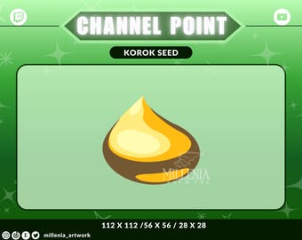 Icono/emoticón de punto del canal de semillas de Korok - Twitch, Youtube, Discord | Lindo ícono de Zelda para serpentinas