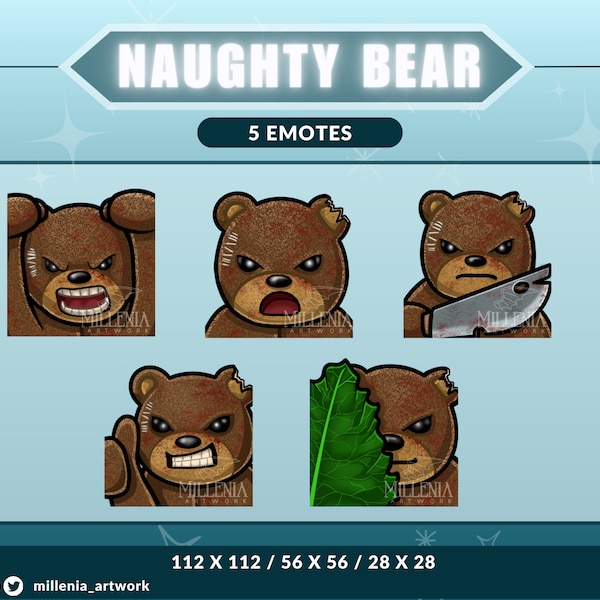 Naughty Bear Emotes - Twitch, Youtube, Discord