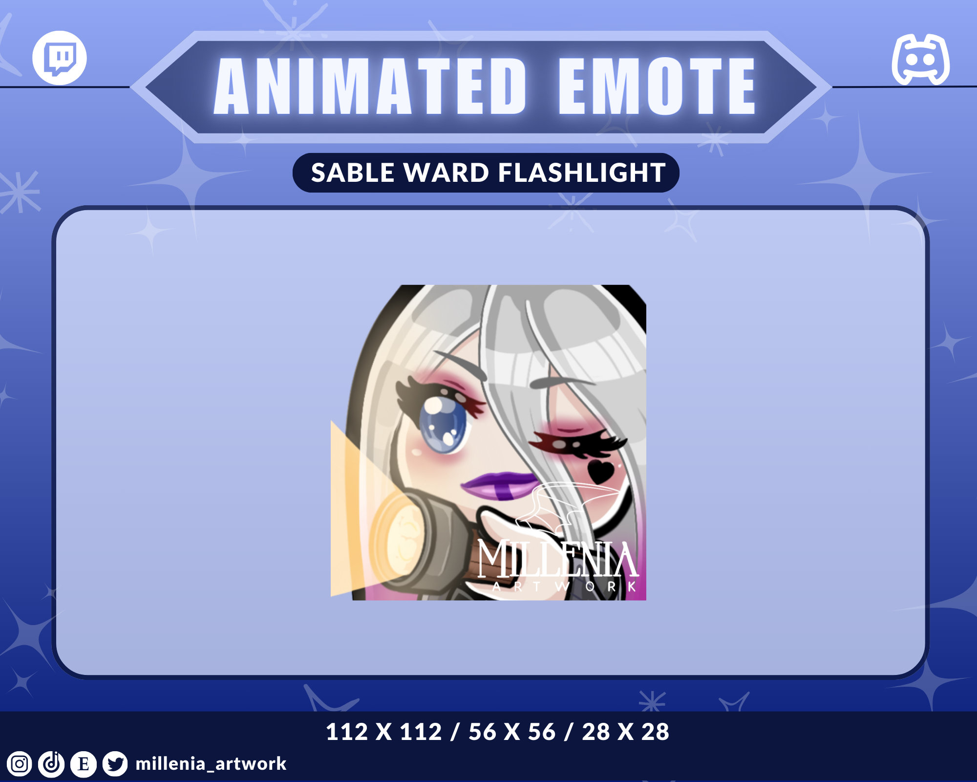Animated Cute Emote Sable Ward Flashlight - Twitch, Discord, Youtube