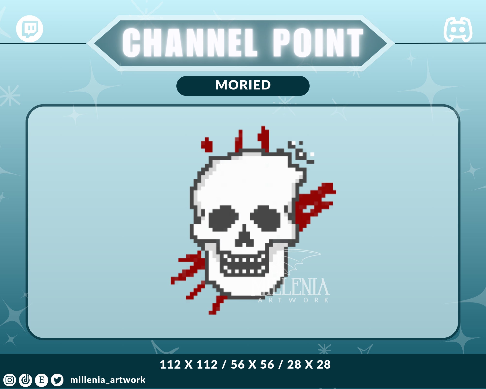 Icono/emoticón de punto de canal de Pixel Mori DBD - Twitch, Youtube, Discord