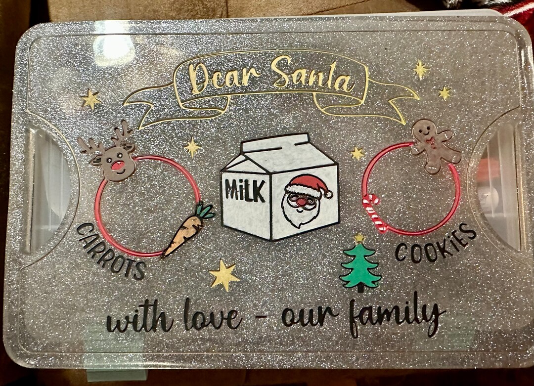 Santa Cookies and Milk Tray Etsy