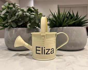 Kids Personalised Metal Mini Watering Can - Cream