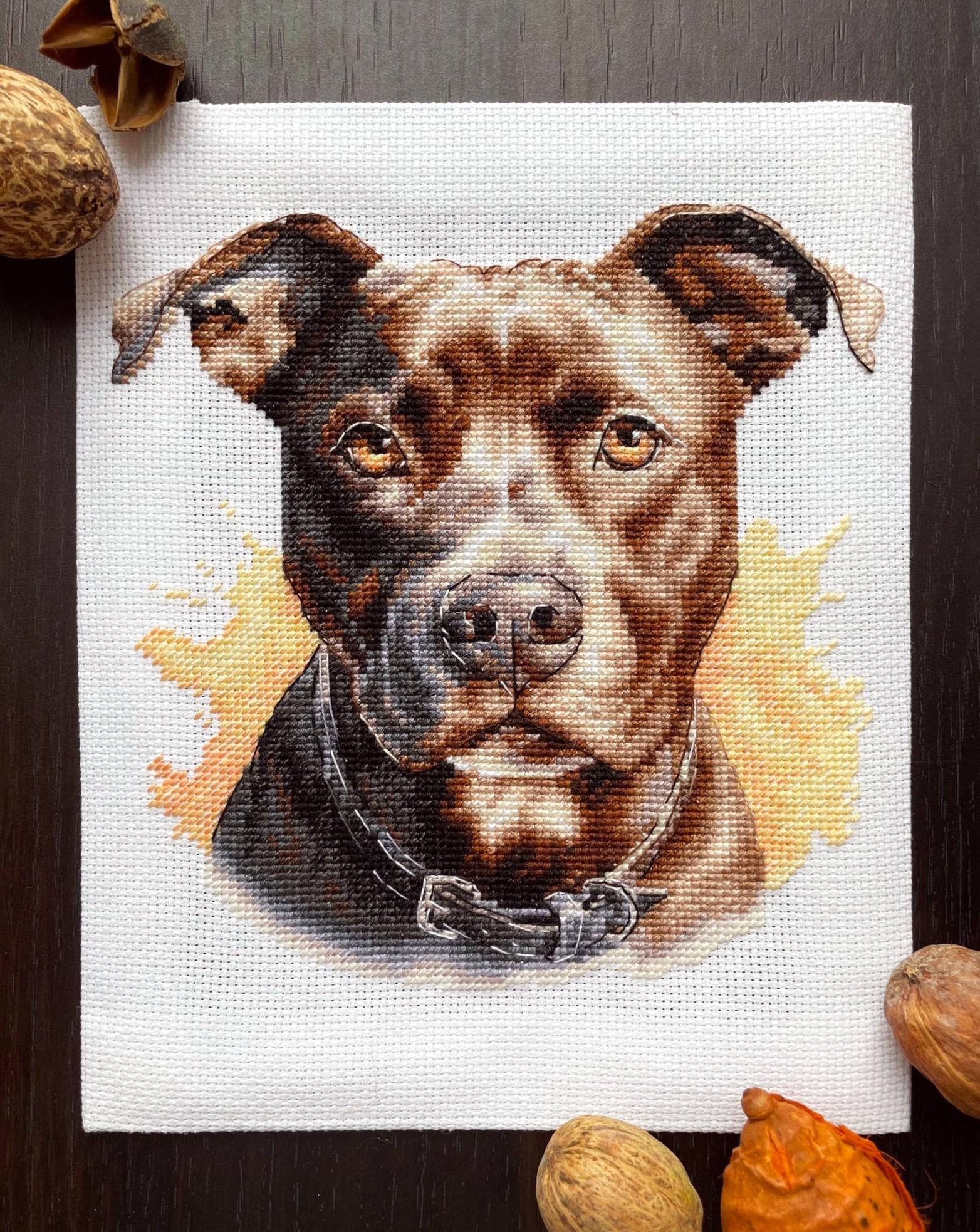 Pitbull cross stitch - Etsy België, image size:1564x1966