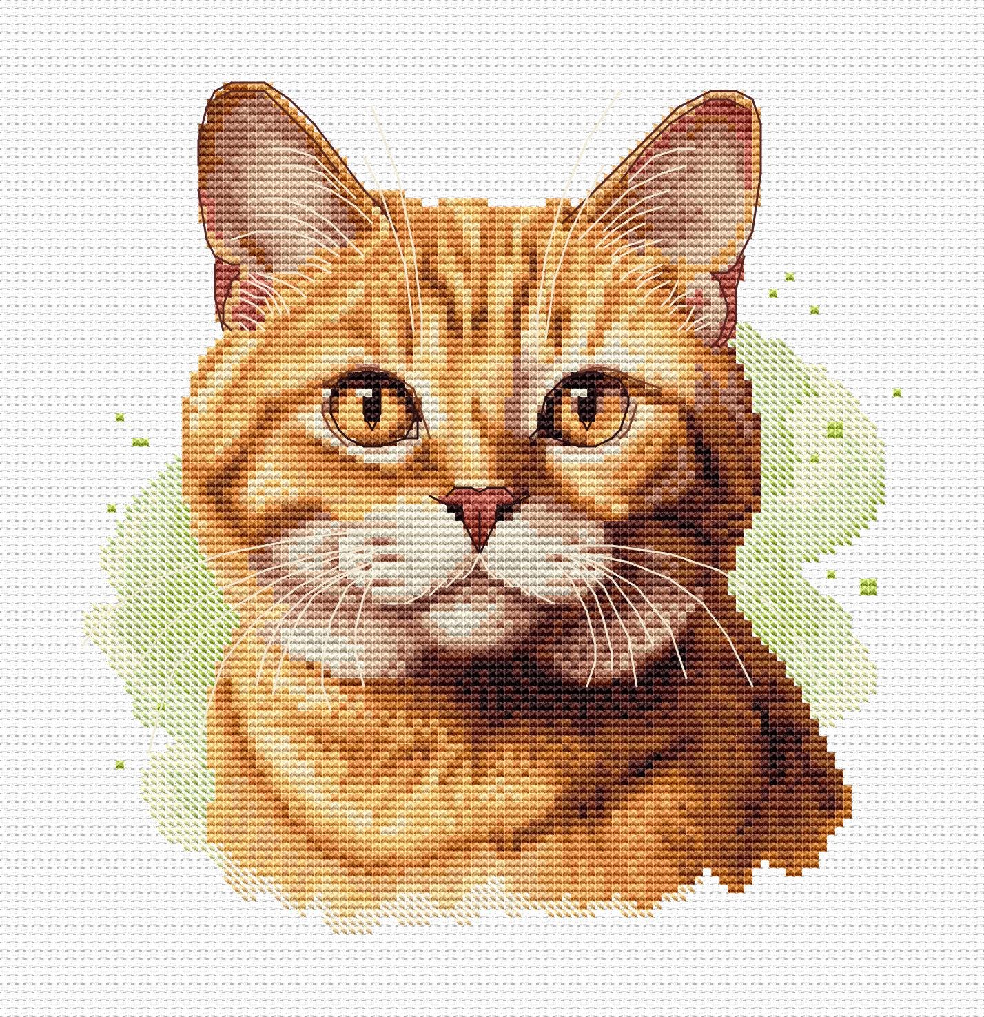 Orange getigerte Katze Kreuzstich-Muster Aquarell Ingwer Katze Porträt PDF  Stickdatei Rot Hauskatze Stitchery Feline Xstitch Animal Counted SAGA -  Etsy Schweiz, image size:1428x1476