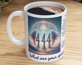 444 Angel Numbers Mug for Birthday Gift for Her Angel Numbers 444 Mug Holiday Gift Mug for Her Spirit Guide Manifestation Mug Gift 444 Mug