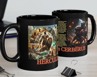 Hercules Christmas Mug for Tea Christmas Gift for Him Greek Mythology Mug Gift for Birthday Gift for her Cerberus Holiday Gift Mug Mythology