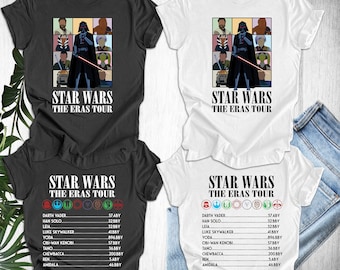 Chemise unisexe Star Wars The Era Tour, chemise Star Wars Dart Vader, chemise vintage Star Wars The Era Tour, chemise personnages Star Wars