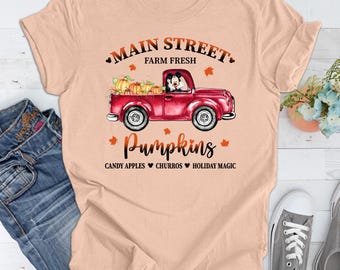 Main Street  Farm Fresh Pumpkin Holiday Magic Thanksgiving Shirt, Disney Thanksgiving T-Shirt, Happy Thanksgiving tee, Gift For Thanksgiving