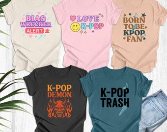 Kpop Shirt, Kpop Demon Shirt, Bias Wrecker Alert Kpop Shirt, Cute Pastel Retro Y2K Graphic Tee, K-Pop Fan Gift, Fandom Aesthetic Top