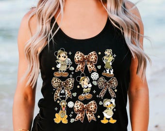 Disney Leopard Minnie Mouse Bow Shirt, Magic Kingdom Shirt, WDW Trip Sweatshirt, Animal Kingdom Tee, Girls Trip Tee