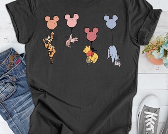 Winnie The Pooh and Friends Shirt, Winnie The Pooh Shirt, Pooh Balloons Shirt, Disney Pooh T-Shirt, Cute Pooh Bear Shirt