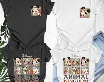 Chemise Mickey Minnie pour couple Disney Animal Kingdom recto-verso, débardeur chemise rétro Disney Animal Kingdom, tenue Disney Family Animal Kingdom
