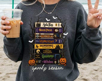 Vintage Halloween VHS Sweatshirt - Retro Spooky Season Sweatshirt - Funny Horror T-shirt -Scary Movie Halloween Shirt