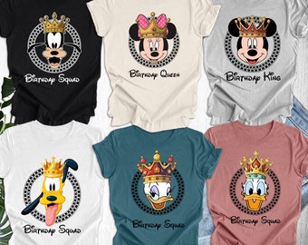 Disney Birthday Queen Shirt, Disney Birthday King shirt, Disney  Birthday Squad  Shirt, Mickey Birthday Shirt, Disney Birthday Trip Shirt