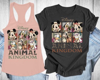 Walt Disney World Shirt Tank Top, Walt Disney Animal Kingdom Shirt, Animal Kingdom Shirt With Disney Characters, Disney Animal Kingdom Tee