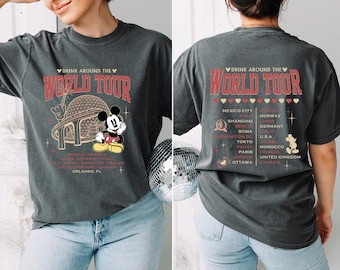 Retro Epcot World Tour 2 Sided Shirt, Drink Around The World Shirt, Epcot Disney World Shirts, Epcot Drink Around the World Tee, Disney 2026