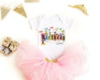 1st Birthday Girl Outfit, Disney Birthday Boy, Girl, Birthday Squad Disney Characters, Disney Clothing For Toddlers