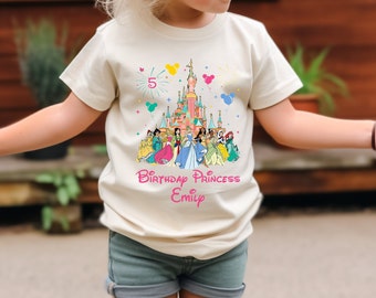 Disney Princess Castle Birthday Shirt, Disney Birthday Family Shirt, Disney Birthday Girl Princess Shirt,  Custom Princess Disney Shirt