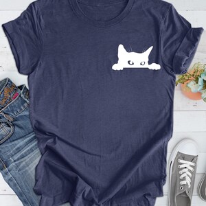 Funny Cat Shirt, Cute Cat Shirt ,Black Cat Shirt, Cat Peeking Shirt ,Women&#39;s Funny Shirt ,Gift for Cats Lover ,Cat Mom Sweatshirt