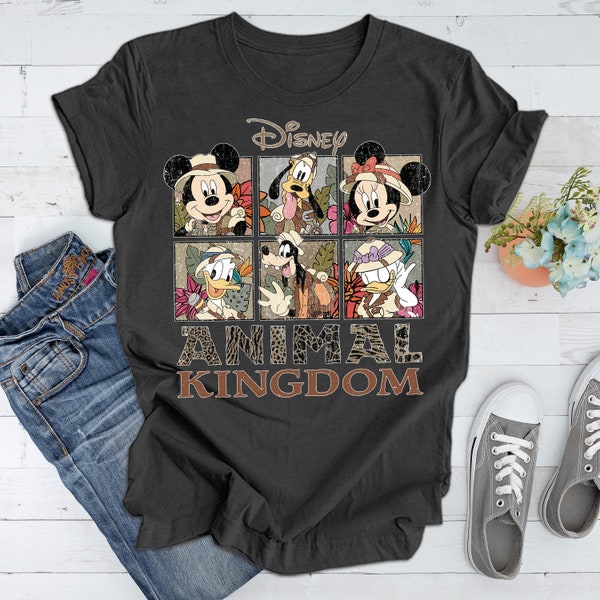 Walt Disney World Shirt Tank Top, Walt Disney Animal Kingdom Shirt, Animal Kingdom Shirt With Disney Characters, Disney Animal Kingdom Tee