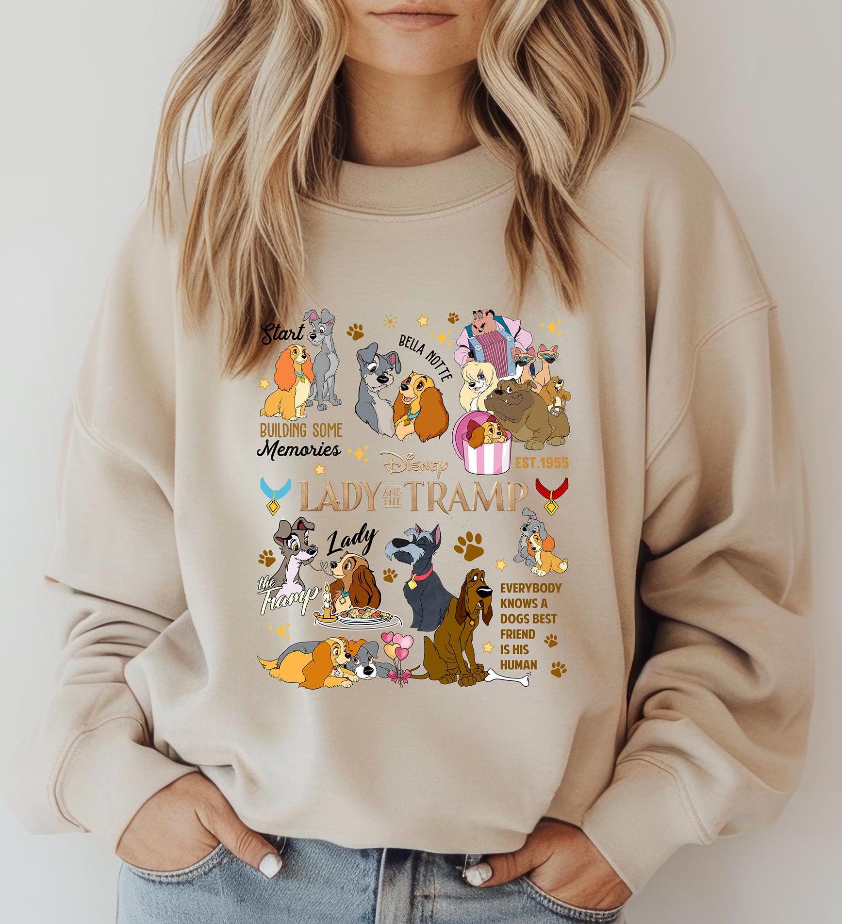Vintage Lady and the Tramp Sweatshirt | Retro Lady and Tramp Shirt