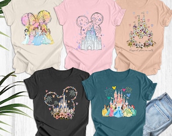 Disney Princess Shirt for Women, Magic Kingdom Castle Tee, Matching Disney Trip T-Shirts, Cute Epcot Vacation Shirts opt 2