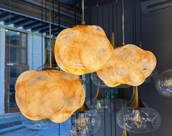Glass Alabaster Pendant Light, Pendant Lamp, Art Deco Pendant Light, Alabaster Hanging Lamp, Ceiling Light