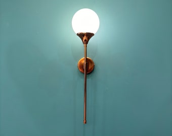 Minimalistische wandkandelaar, roségouden wandkandelaar, moderne wandkandelaar, wandlamp, hedendaagse wandlamp, unieke wandlamp