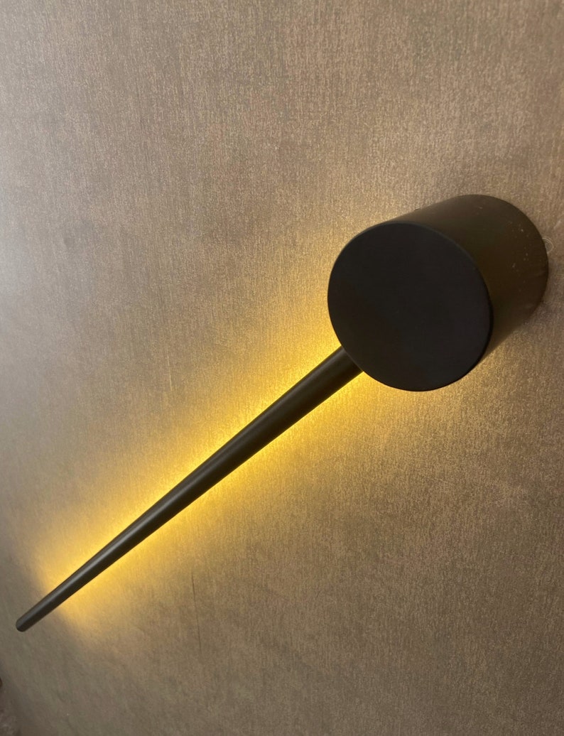 Black Wall Sconce, Wall Sconce, Wall Light, Modern Wall Sconce, Contemporary Wall Light, Wall Light, Battery Operated, Led Wall Light zdjęcie 4