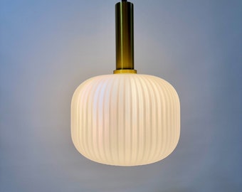 Ribbed Glass Pendant, Pendant Light, Modern Pendant Light, Contemporary Pendant, White Glass Pendant, Ceiling Light Pendant