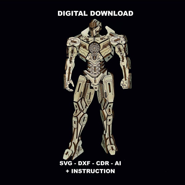 Iron man | SVG puzzle Model Wooden Robot | Rangers | GIPSY AVENGER 3D | digital download | Digital file | Laser Cut Files | cdr Pdf Ai