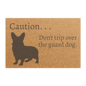 Doormat - Cute Corgi Guard Dog Welcome Mat, Animal Lover Gift, Home Decor, Front Entrance Rug, Housewarming Present