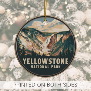 Yellowstone National Park Retro Keramik Verzierungen, YEP unteren Falls Landschaftsdesign, Wyoming Idaho Montana National Park-Andenken-Verzierung