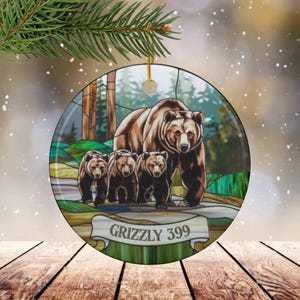 Mama Bear Grizzly 399 Gedenkverzierung, großartige Teton-Königin der Bären, Grand-Teton-Nationalpark-Keramik-Verzierung, Yellowstone National