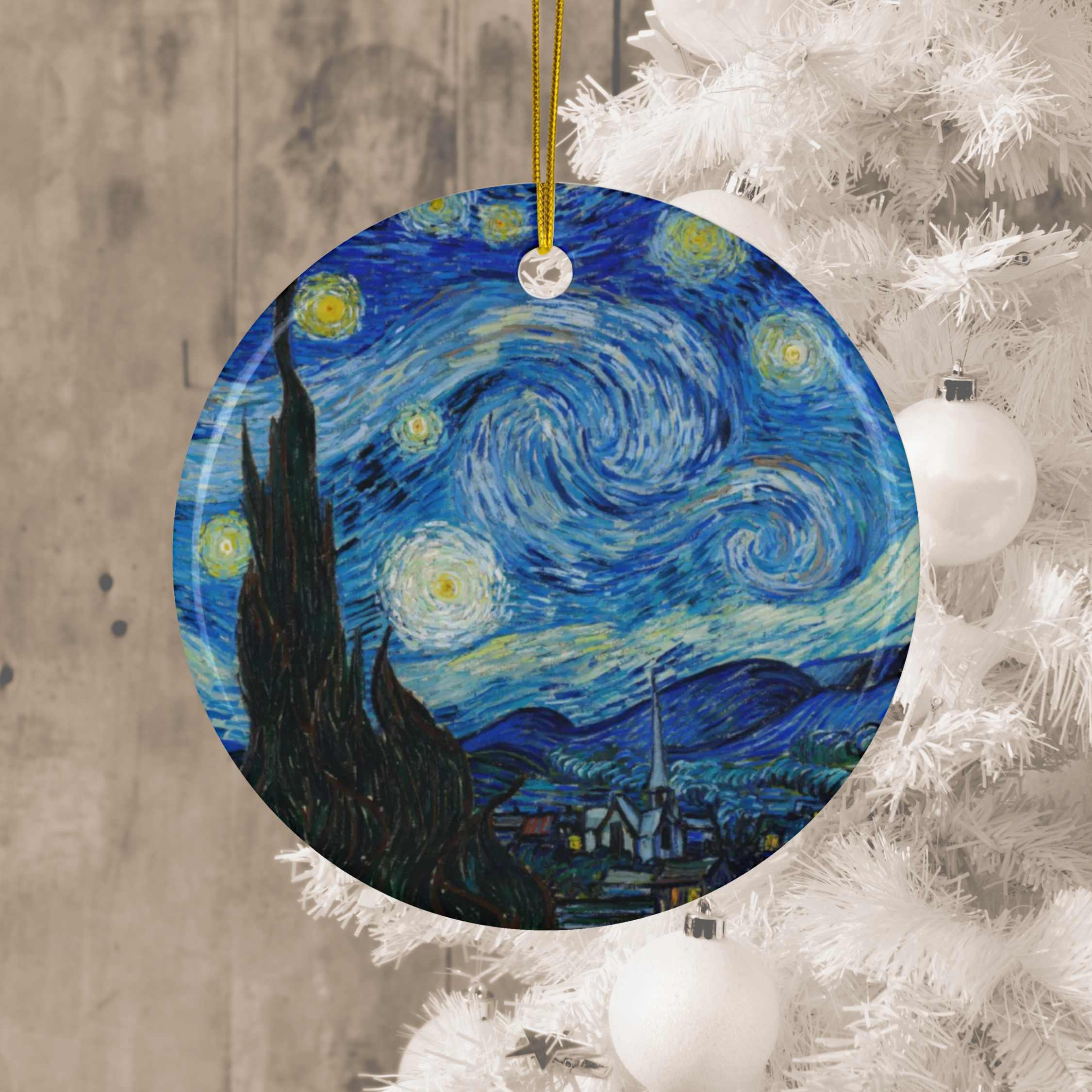 星空のクリスマスオーナメント、ヴィンセント・ヴァン・ゴッホの陶器製