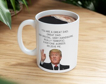 Ransalex Tazza Divertente Trump Dad Presidente - 450 Ml, Tema Donald Trump, Regalo Umoristico Per La Festa Del Papà