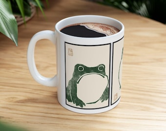 Matsumoto Hoji Mug Cottagecore/Goblincore Mug Frog Mug Frog Gift Fine Art Toad Wabi Sabi Sad Frog Grumpy